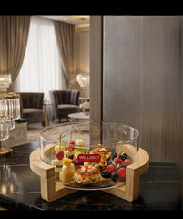 Premium Glass Appetizer Display Stand with Clear Lid